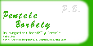 pentele borbely business card